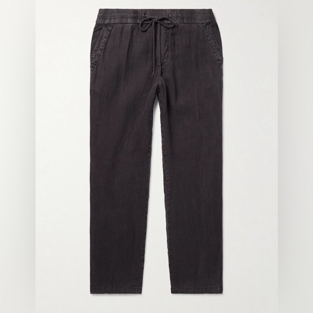 James Perse Ribbed Twill Drawstring Pants in Washed Black 32